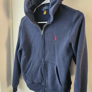 Polo by Ralph Lauren Navy Hoodie with Yellow Logo Tag